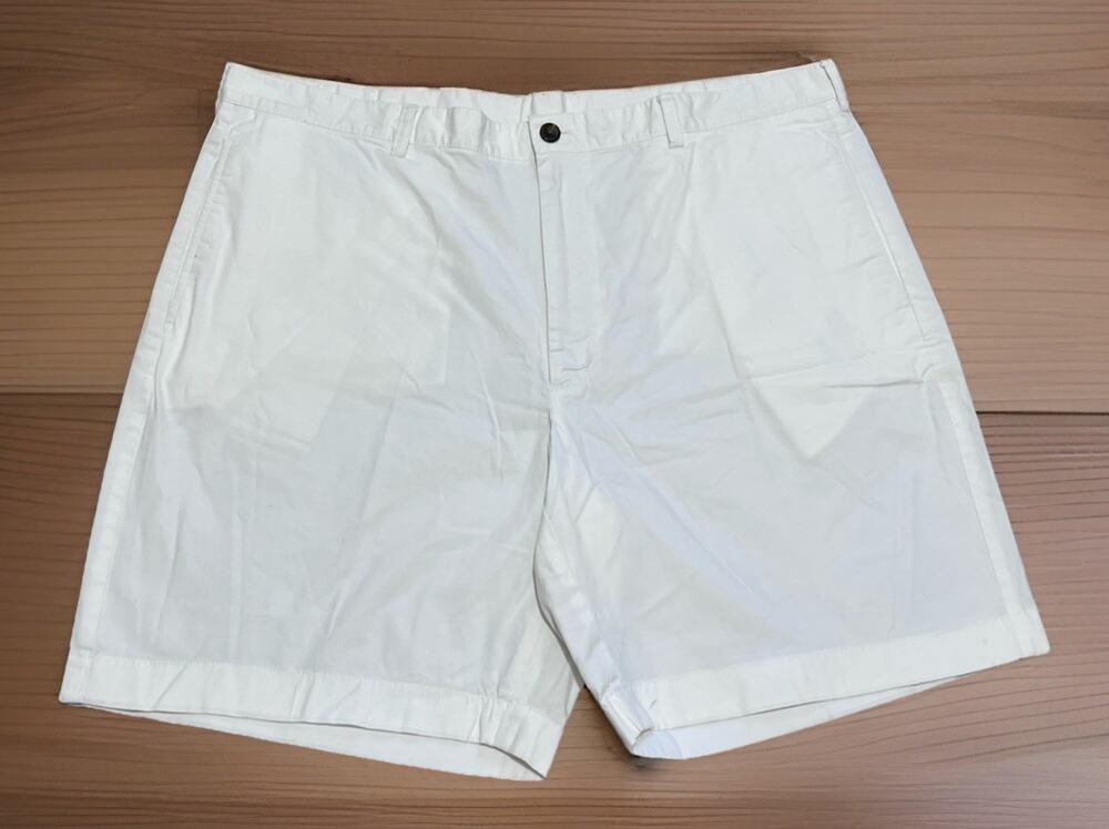 Brooks Brothers Mens 42 Solid White 9" Shorts 100% Cotton Classic Golf Casual